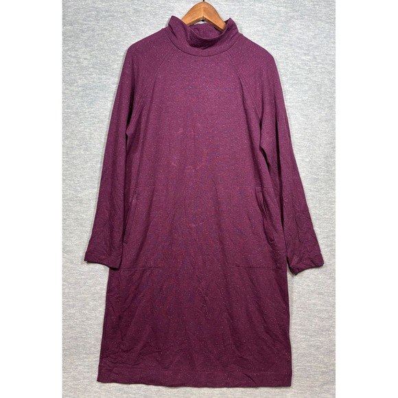 Pure Jill Dresses & Skirts - Pure J Jill Tranquility Fleece Dress M Tall Mock Neck Long Sleeve Comfort Casual